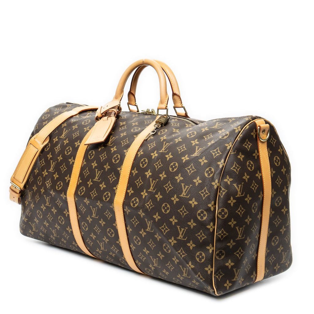 Travel Bag Keepall Bandouliere 60 Brown Monogram Canvas