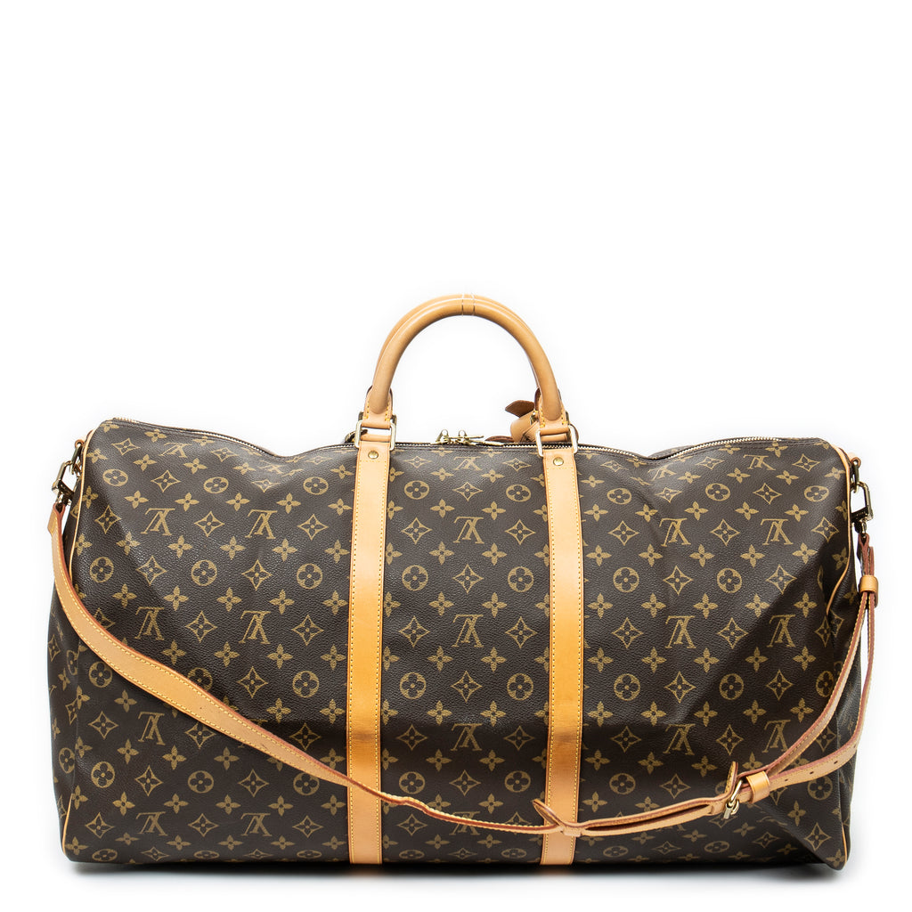 Travel Bag Keepall Bandouliere 60 Brown Monogram Canvas