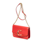 Bolso de hombro C Chain Clutch Piel de becerro roja