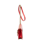 Bolso de hombro C Chain Clutch Piel de becerro roja