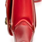 Bolso de hombro C Chain Clutch Piel de becerro roja