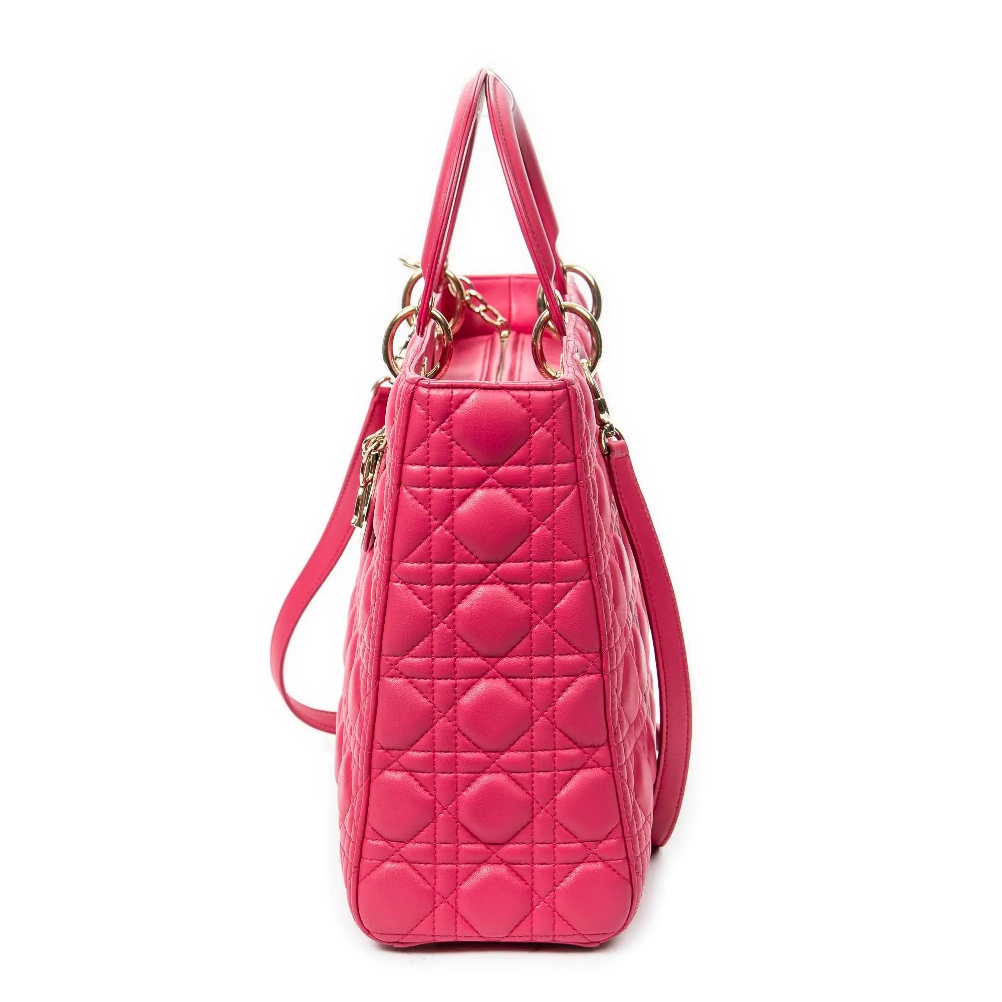 Dior - Grand sac Lady Dior zippé - Fuchsia