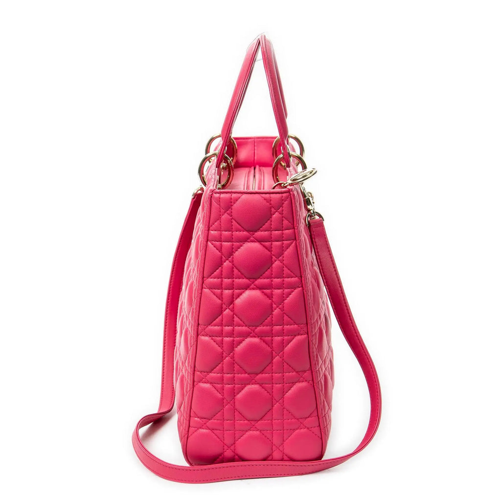 Dior - Grand sac Lady Dior zippé - Fuchsia