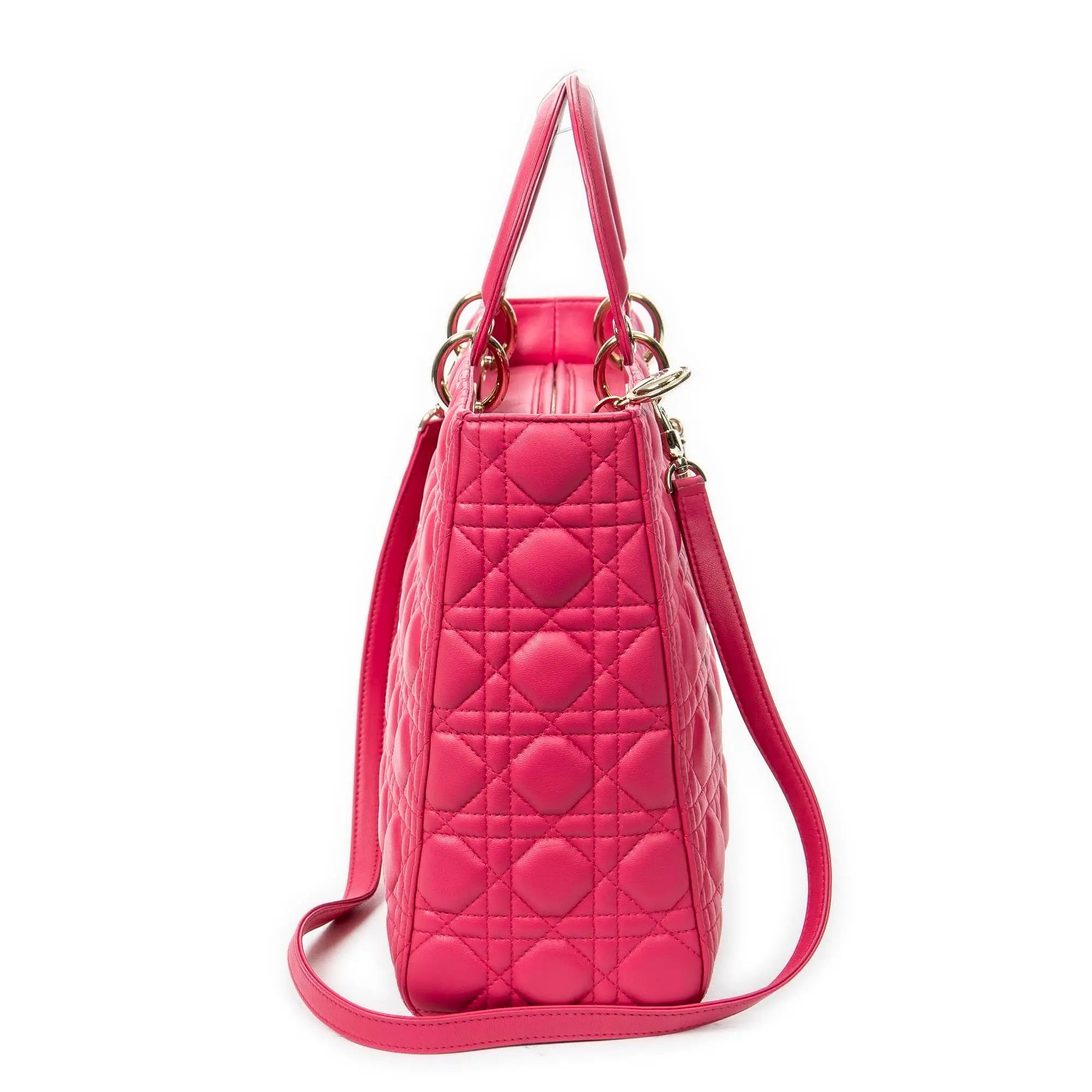 Dior - Grand sac Lady Dior zippé - Fuchsia