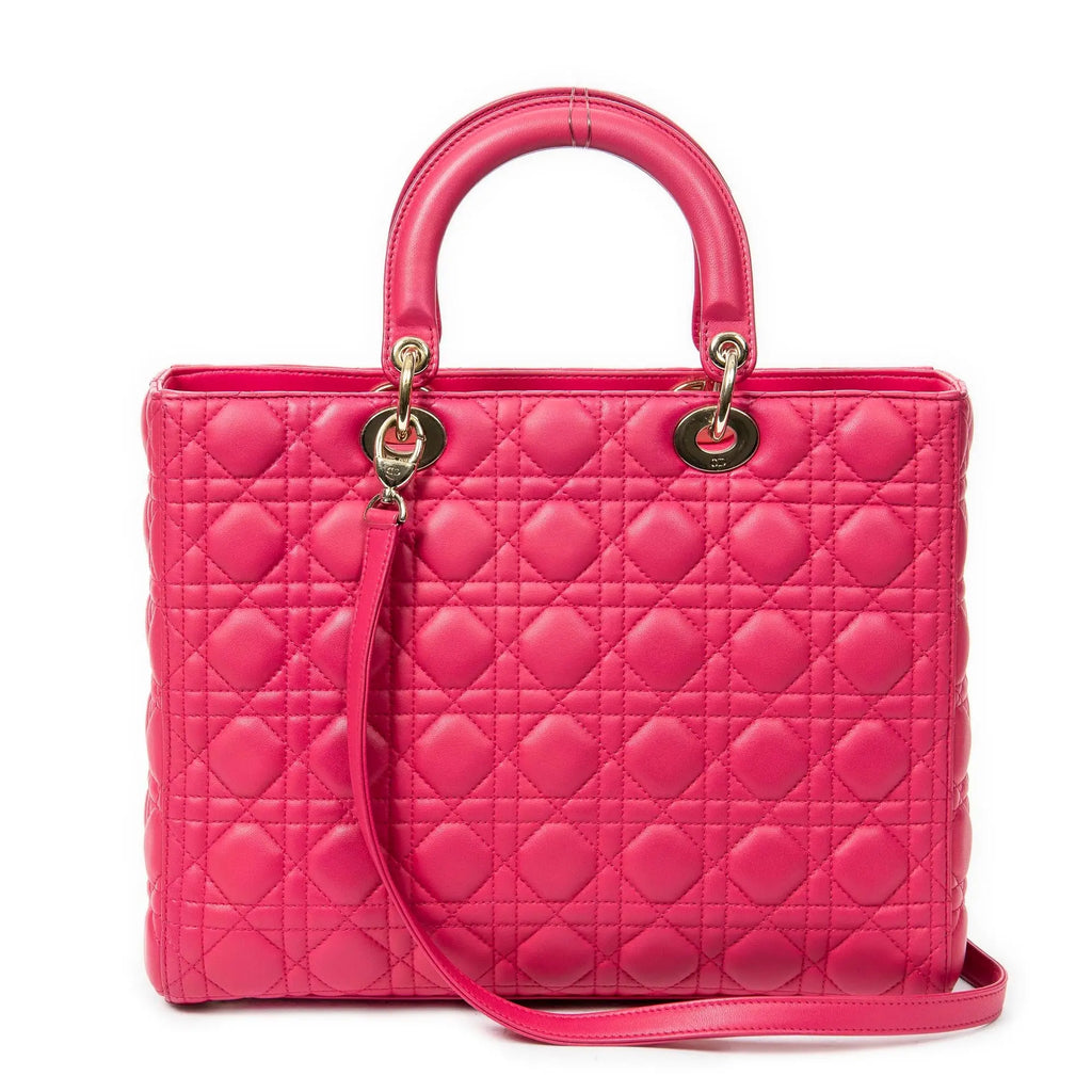 Dior - Grand sac Lady Dior zippé - Fuchsia
