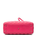 Handbag Large Lady Dior Zip Fuchsia Cannage Lambskin Leather