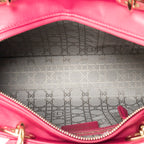 Handbag Large Lady Dior Zip Fuchsia Cannage Lambskin Leather