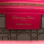 Handbag Large Lady Dior Zip Fuchsia Cannage Lambskin Leather