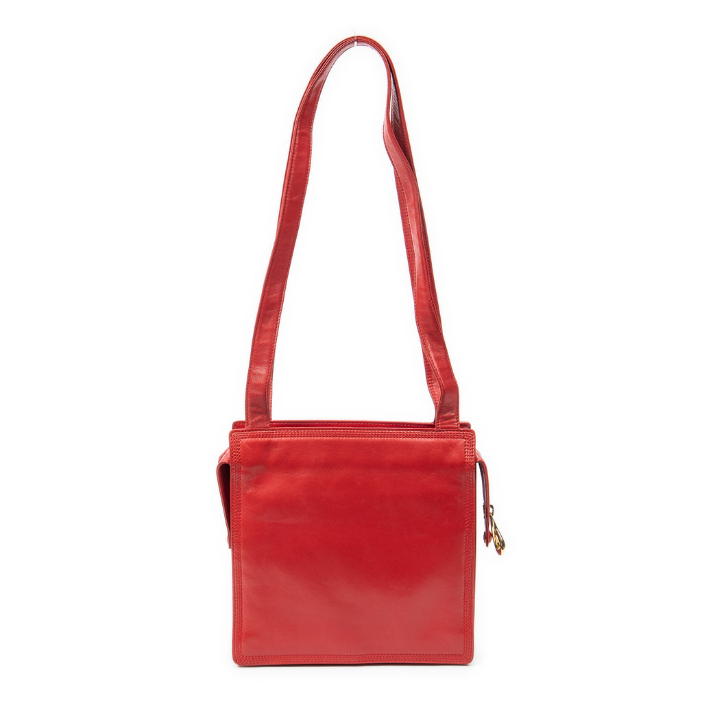 Shoulder Bag Small Vintage Anagram Tote Red Calfskin Leather