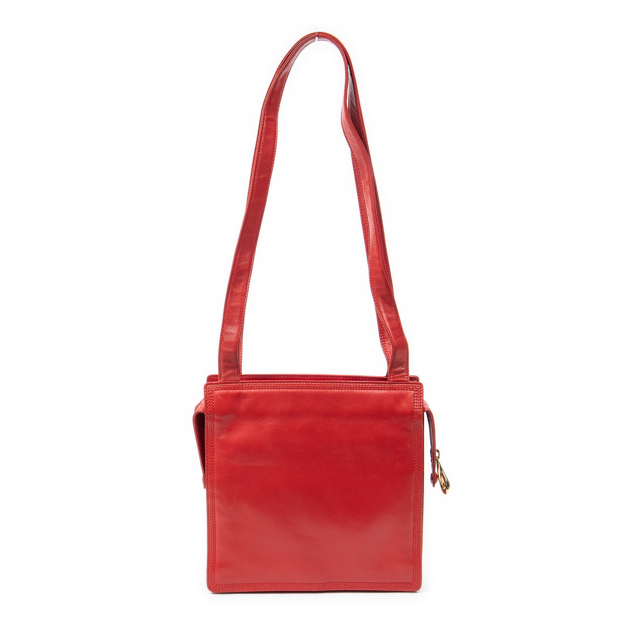 Shoulder Bag Small Vintage Anagram Tote Red Calfskin Leather