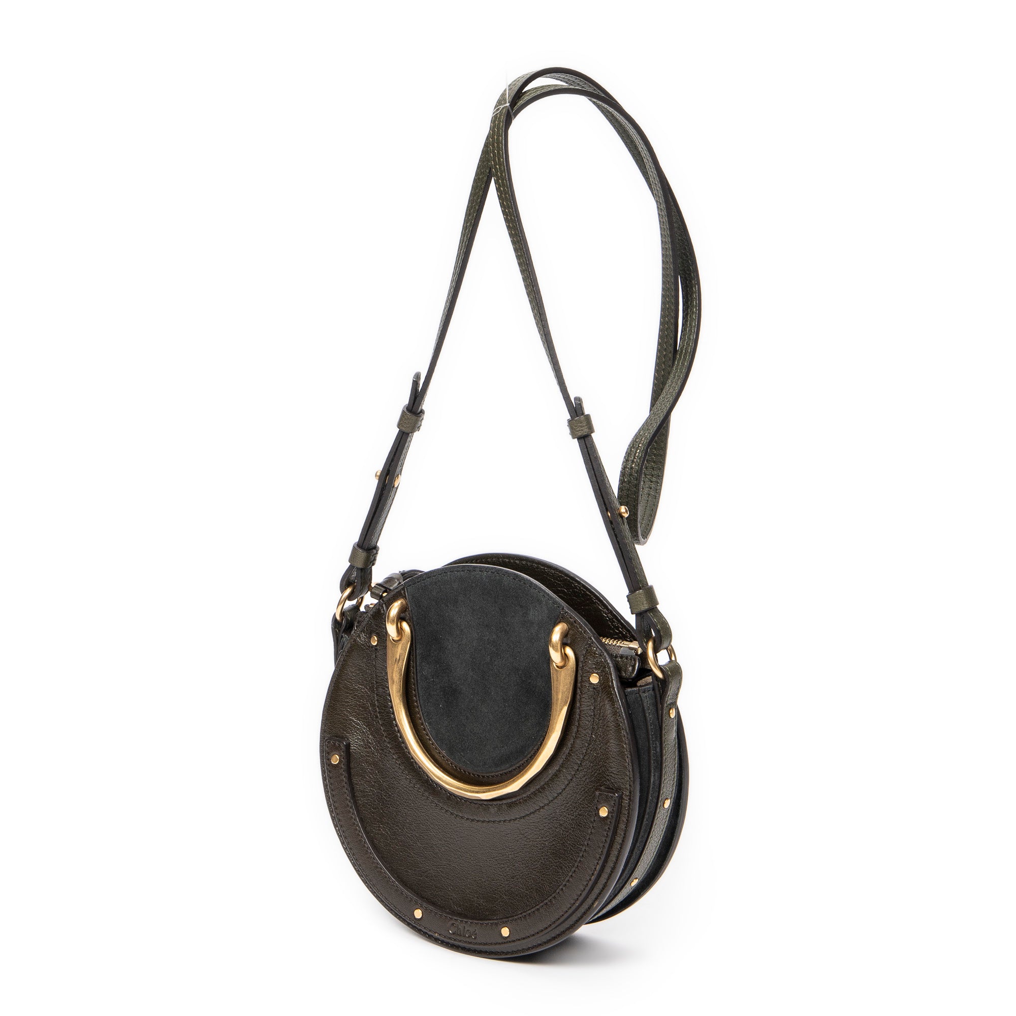 Shoulder Bag Small Pixie Crossbody Dark Green Calfskin Leather