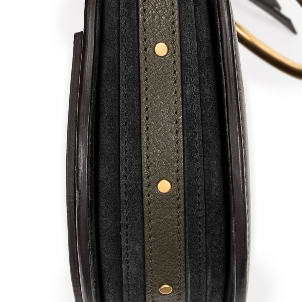 Shoulder Bag Small Pixie Crossbody Dark Green Calfskin Leather