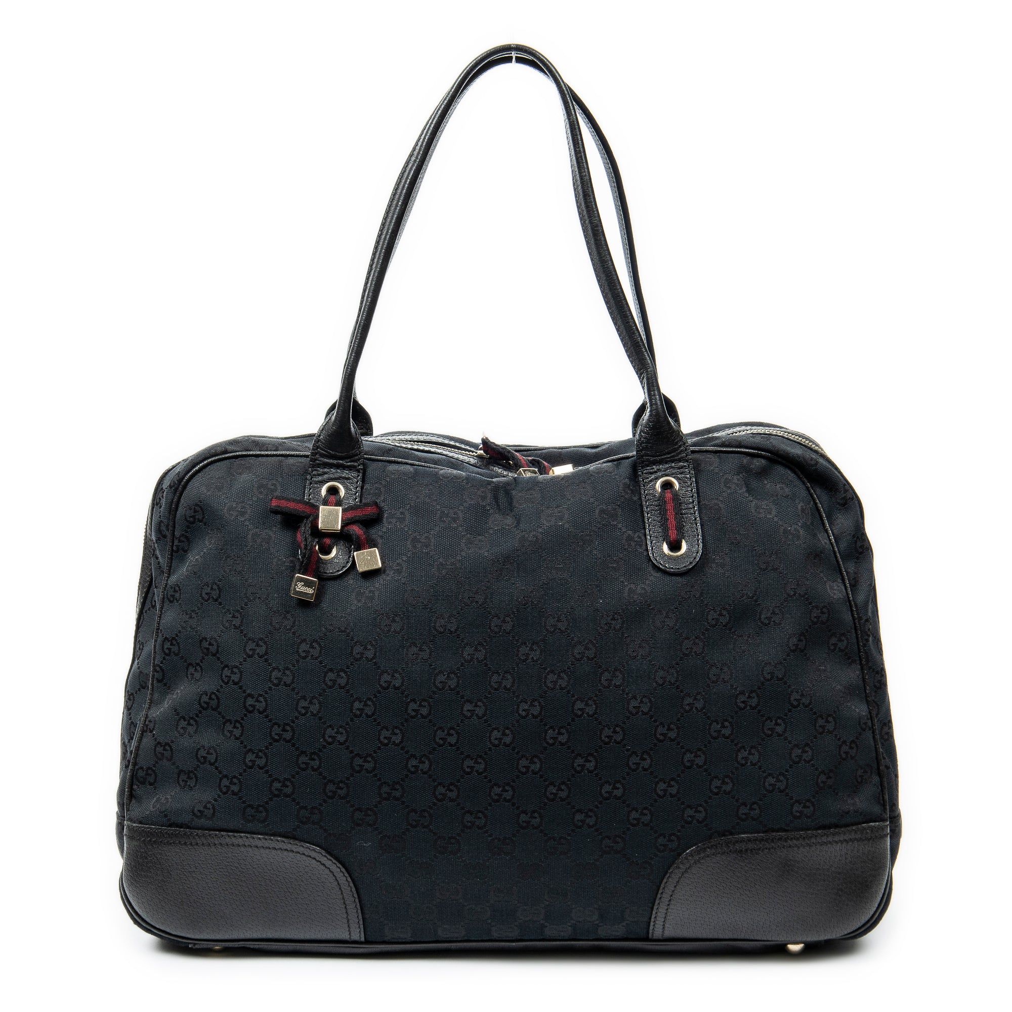 Shoulder Bag Large Princy Boston Black Monogrammed Canvas