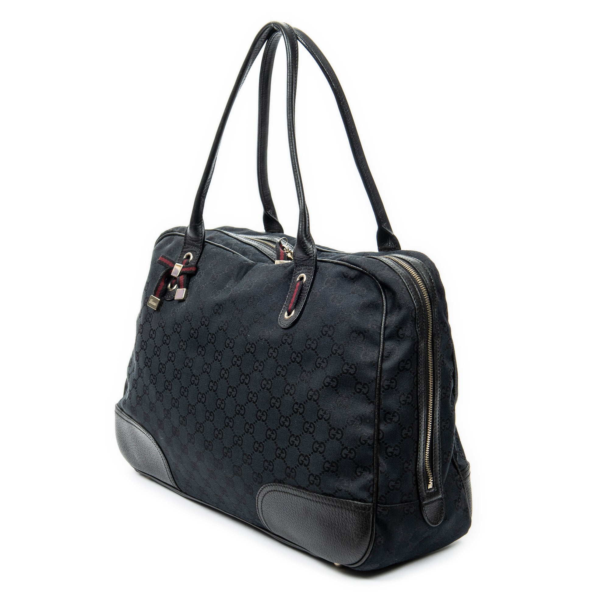 Shoulder Bag Large Princy Boston Black Monogrammed Canvas