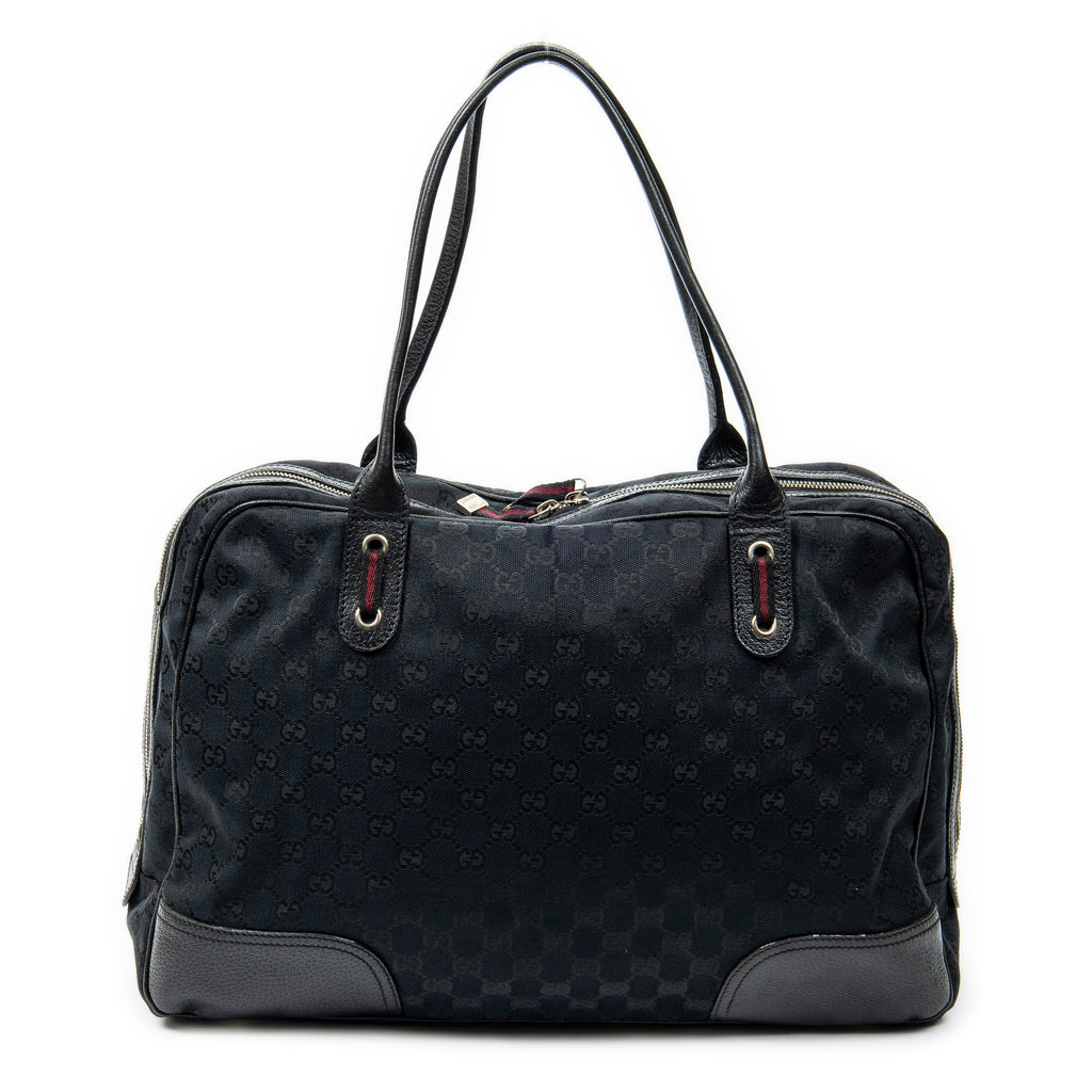 Shoulder Bag Large Princy Boston Black Monogrammed Canvas