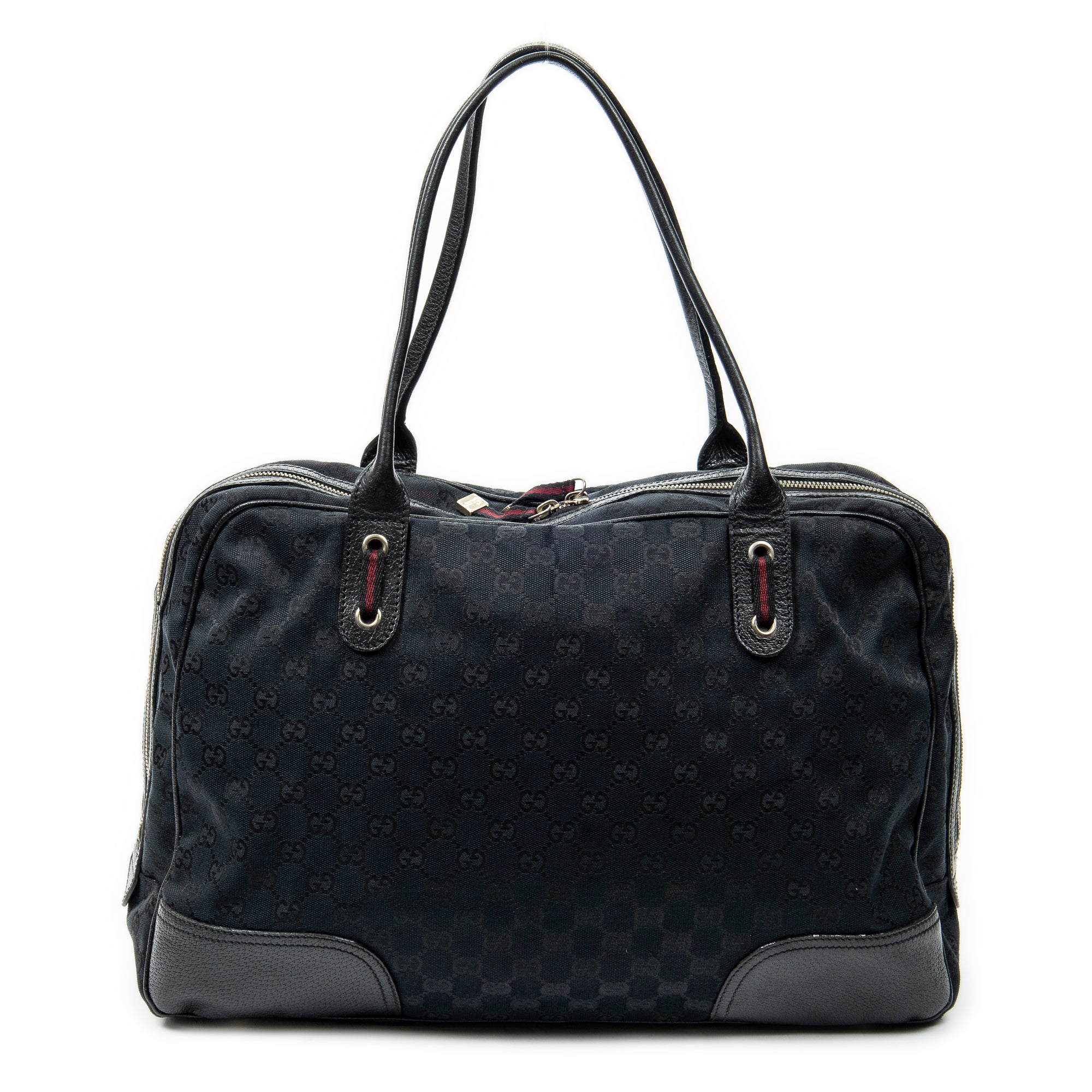 Shoulder Bag Large Princy Boston Black Monogrammed Canvas