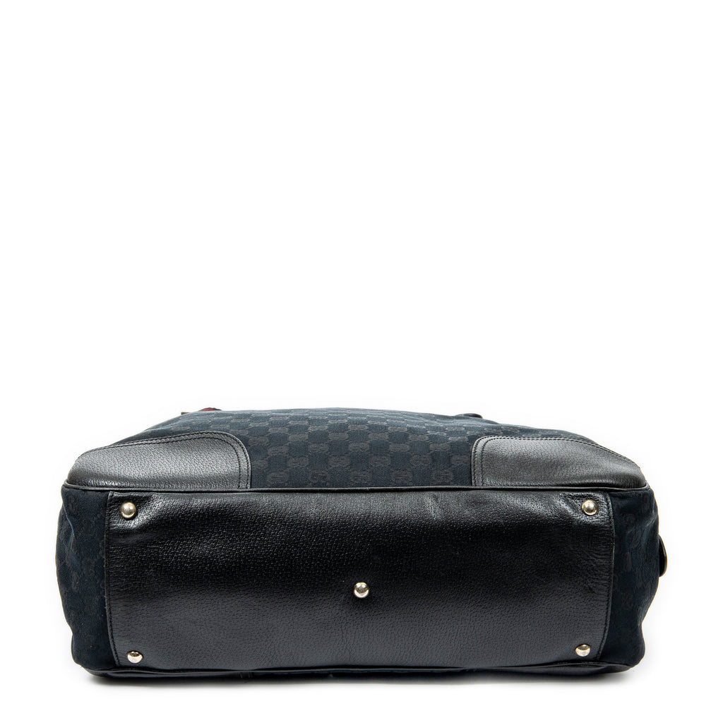 Shoulder Bag Large Princy Boston Black Monogrammed Canvas