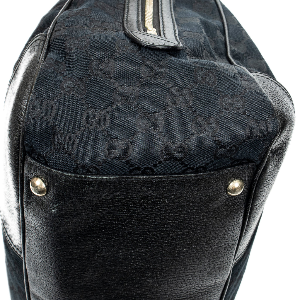 Shoulder Bag Large Princy Boston Black Monogrammed Canvas