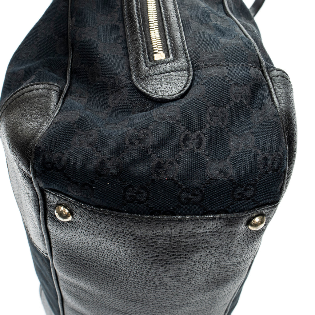 Shoulder Bag Large Princy Boston Black Monogrammed Canvas