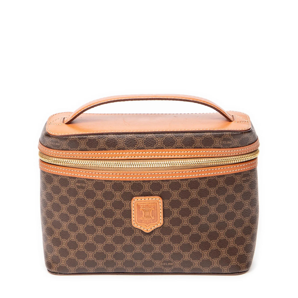 Bolso de mano Vanity Case Vintage Lona Revestida Macadam Marrón