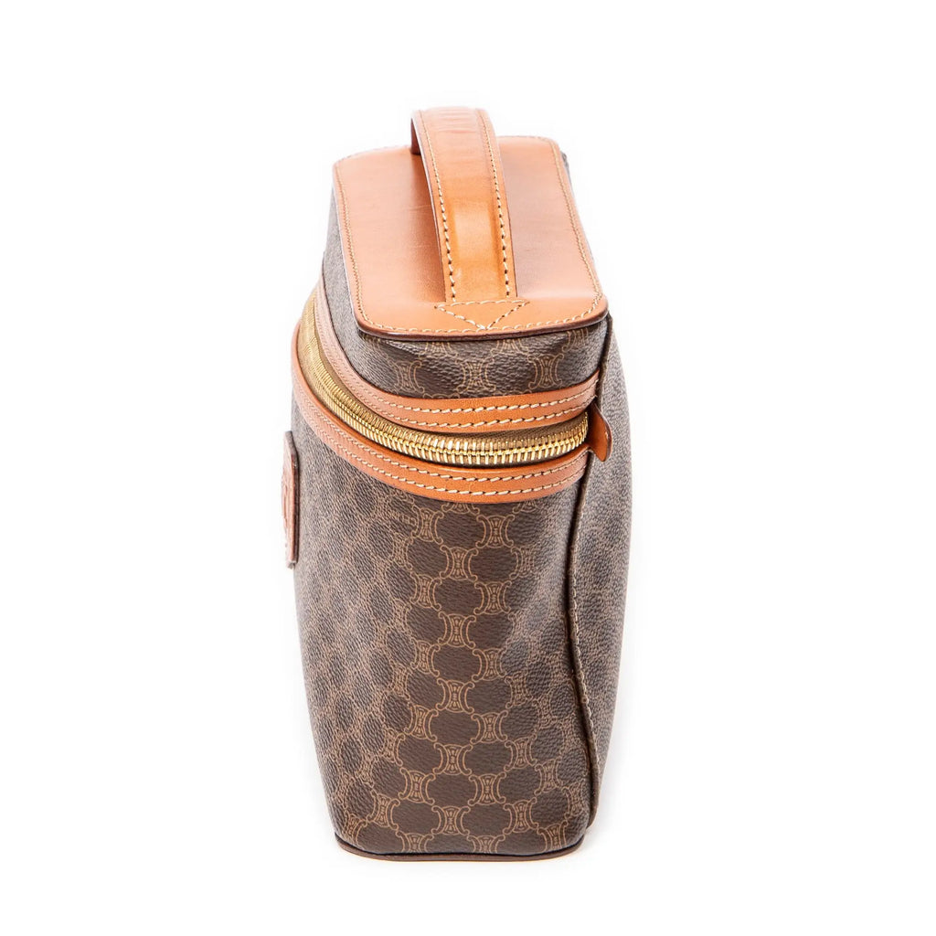 Bolso de mano Vanity Case Vintage Lona Revestida Macadam Marrón