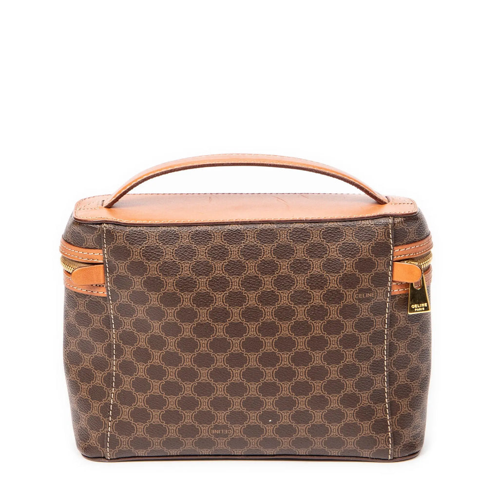 Bolso de mano Vanity Case Vintage Lona Revestida Macadam Marrón