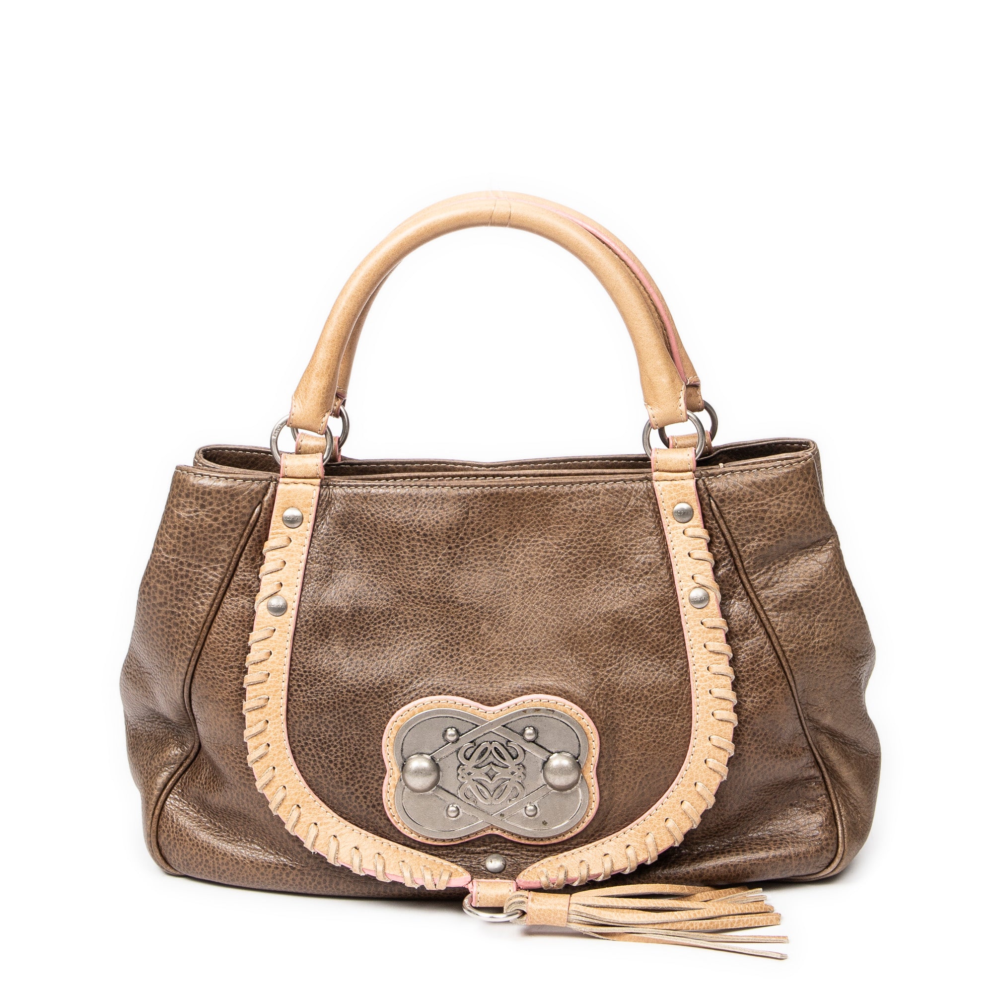 Shoulder bag Medallion Zipped Flap Brown Grained Calfskin Leather