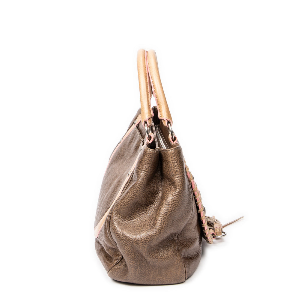 Shoulder bag Medallion Zipped Flap Brown Grained Calfskin Leather
