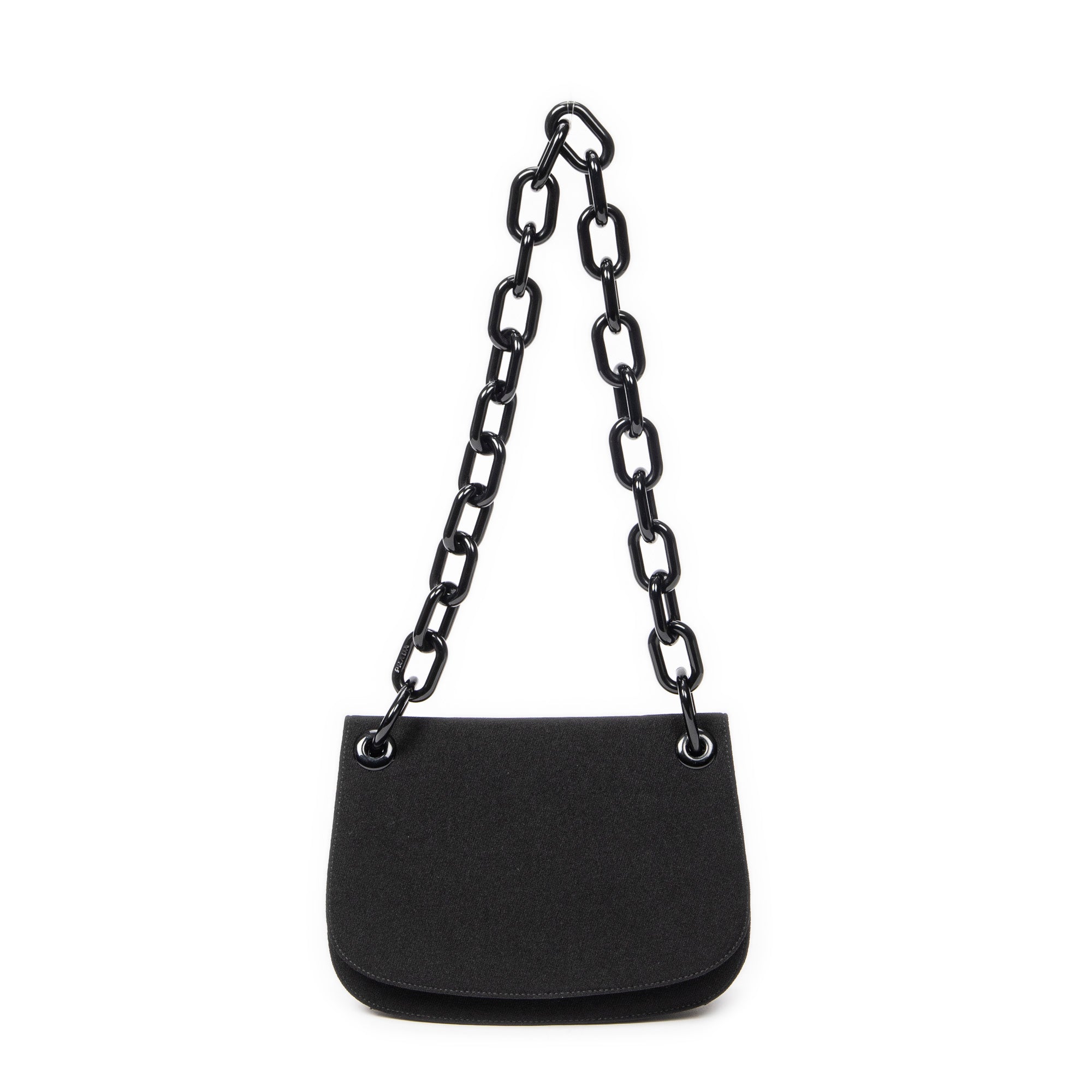 Shoulder bag Lucite Chain Shoulder Flap Black Nylon Canvas