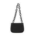 Bandolera con cadena de Lucite y solapa, de lona de nailon negra