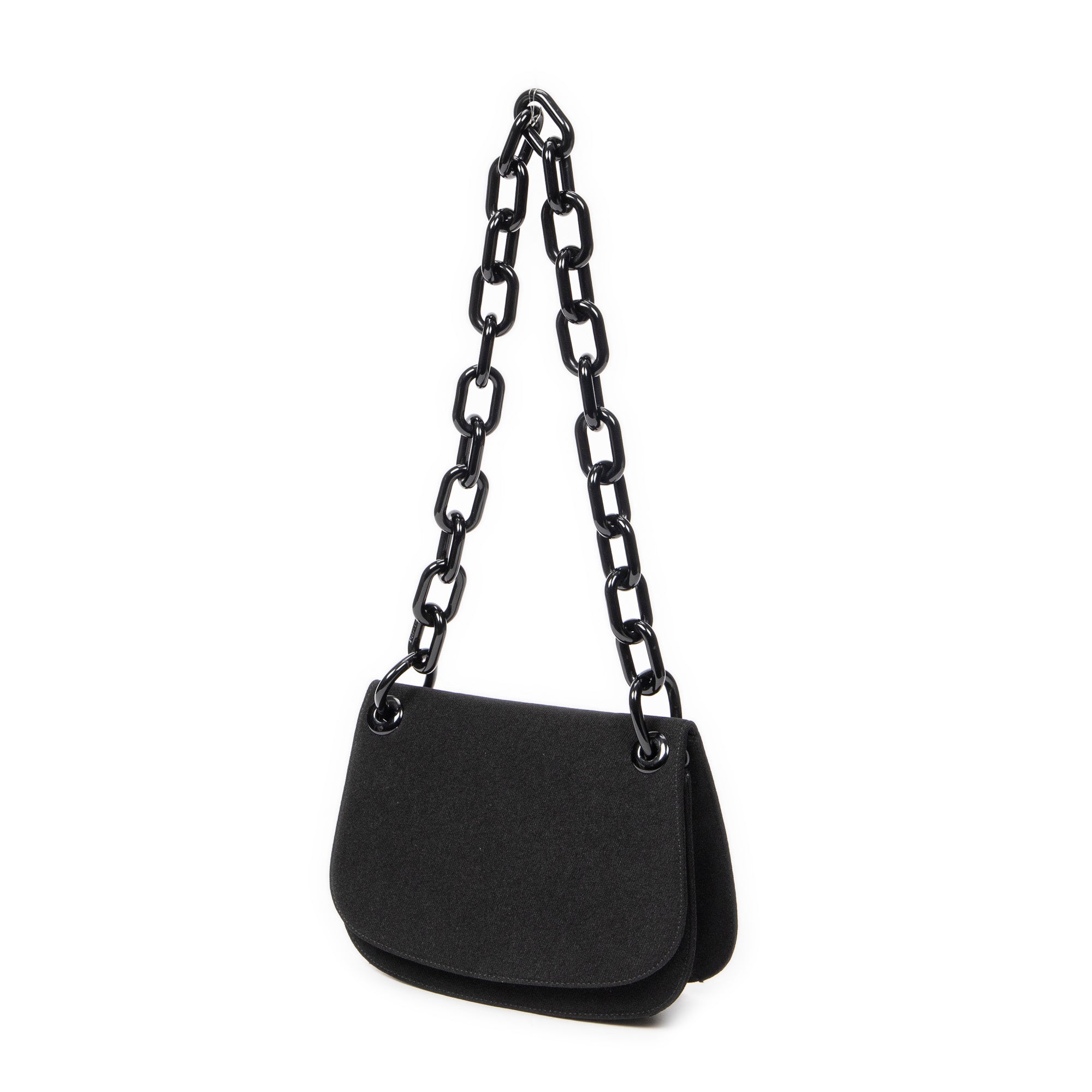Shoulder bag Lucite Chain Shoulder Flap Black Nylon Canvas