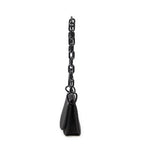 Bandolera con cadena de Lucite y solapa, de lona de nailon negra