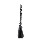 Bandolera con cadena de Lucite y solapa, de lona de nailon negra