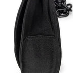 Bandolera con cadena de Lucite y solapa, de lona de nailon negra
