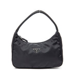 Bolso de hombro Vintage Mini Zip Hobo Lona de nailon negra
