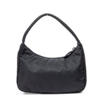 Bolso de hombro Vintage Mini Zip Hobo Lona de nailon negra
