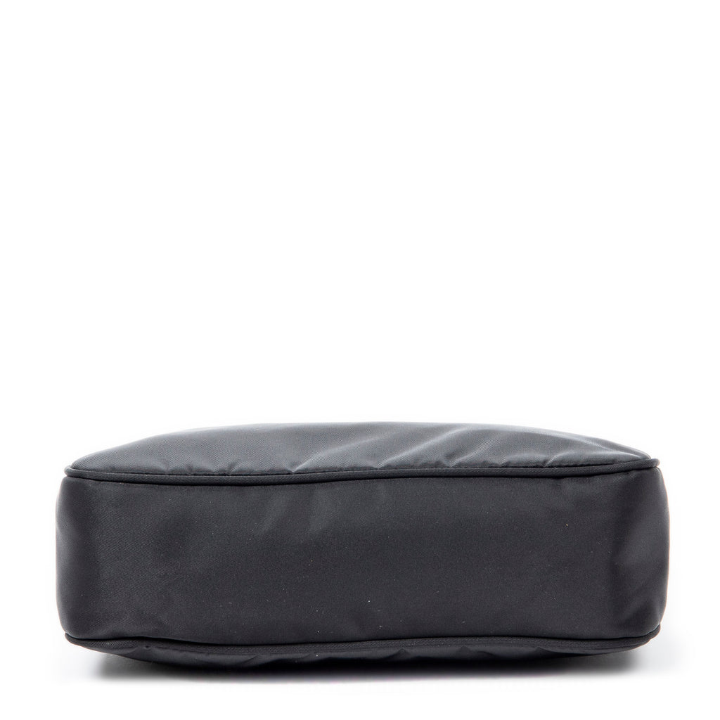 Bolso de hombro Vintage Mini Zip Hobo Lona de nailon negra