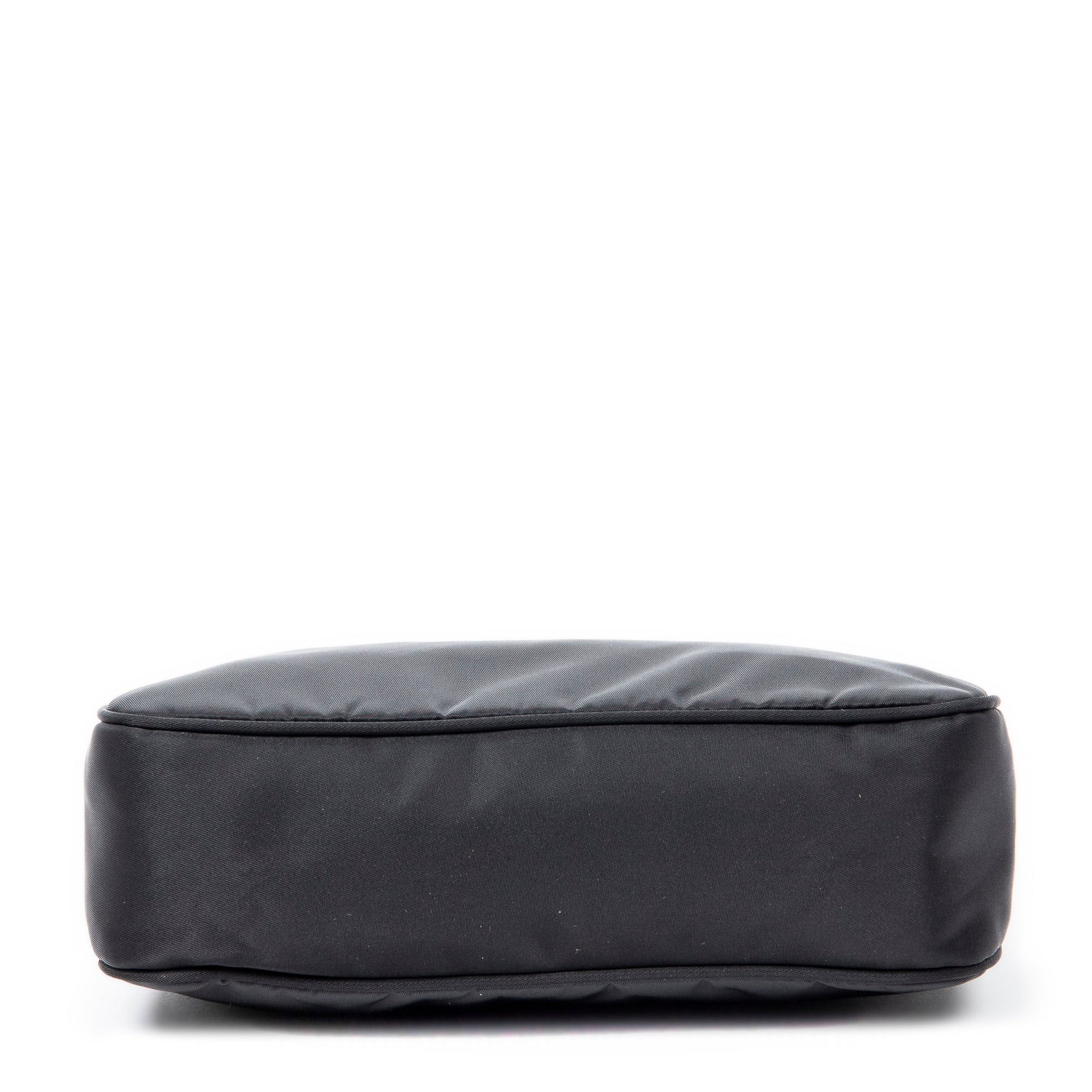 Bolso de hombro Vintage Mini Zip Hobo Lona de nailon negra
