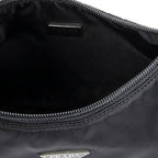 Bolso de hombro Vintage Mini Zip Hobo Lona de nailon negra