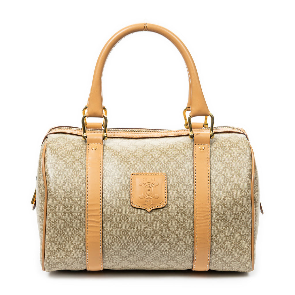 Handbag Vintage Mini Boston Beige Macadam Coated Canvas