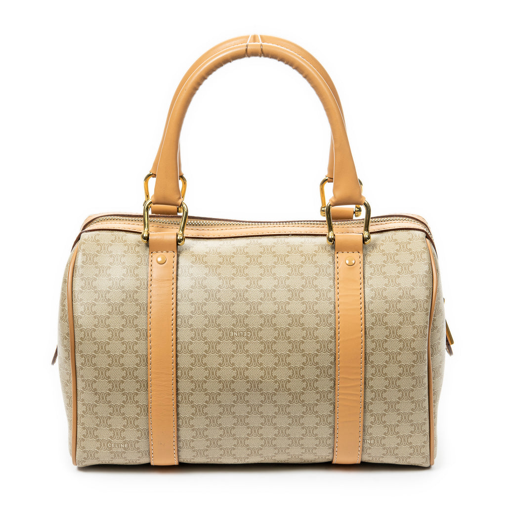 Handbag Vintage Mini Boston Beige Macadam Coated Canvas