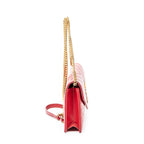 Shoulder bag Envelope Wallet On Chain Red Quilted Grain de Poudre Leather