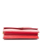 Shoulder bag Envelope Wallet On Chain Red Quilted Grain de Poudre Leather