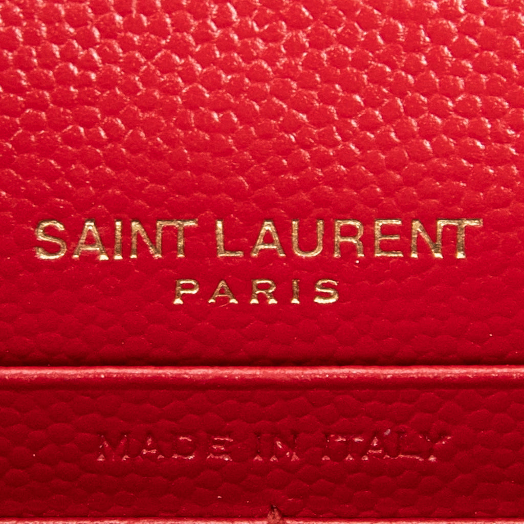Shoulder bag Envelope Wallet On Chain Red Quilted Grain de Poudre Leather