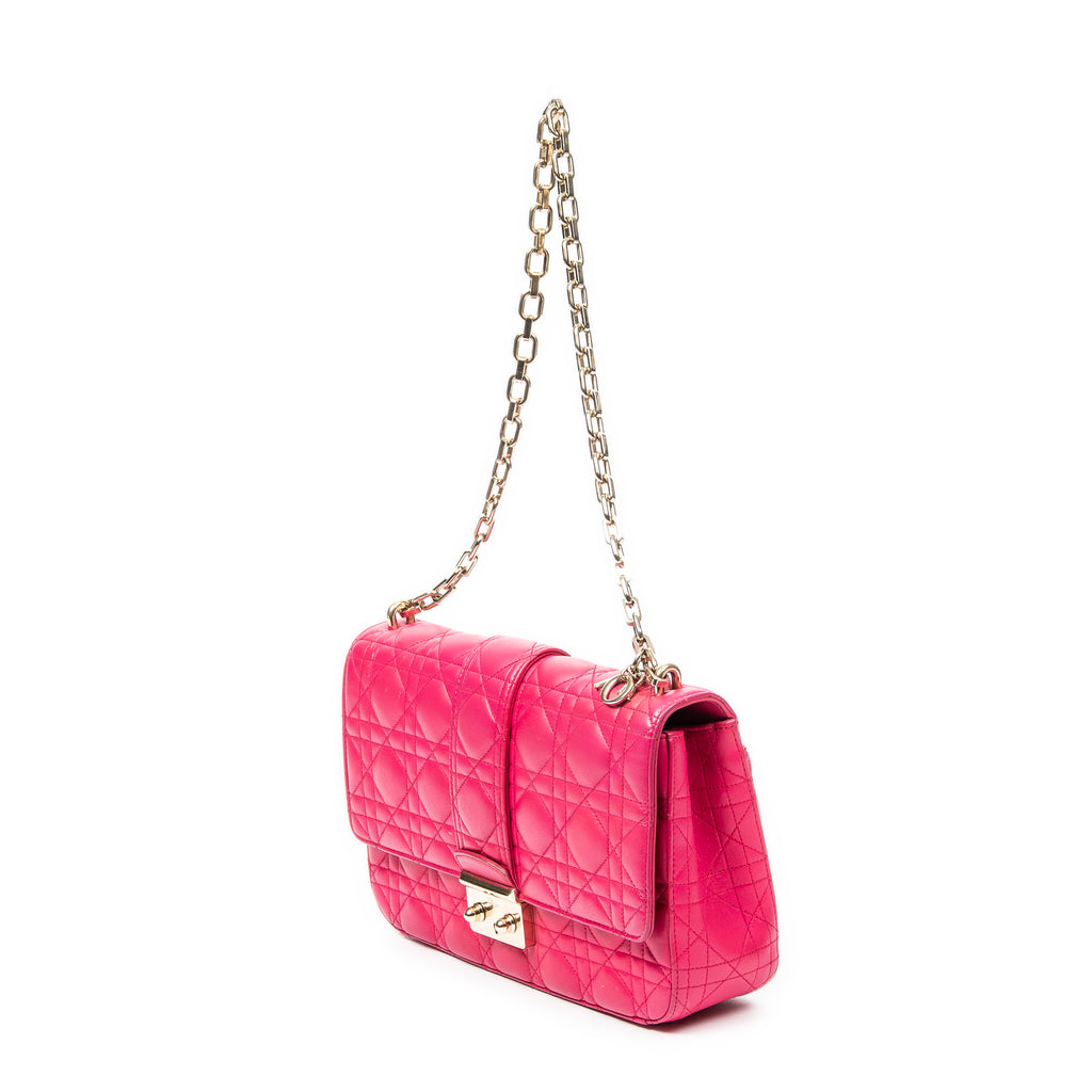 Shoulder bag Medium Miss Dior Fuchsia Cannage Lambskin Leather