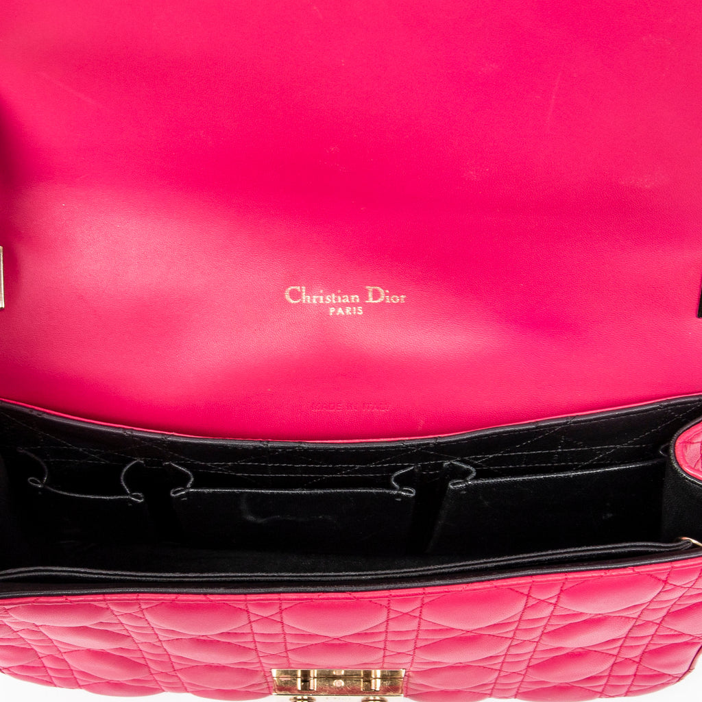 Shoulder bag Medium Miss Dior Fuchsia Cannage Lambskin Leather