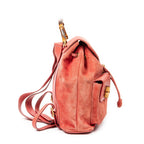 Mochila Grande Mochila de Bambú Ante Rojo
