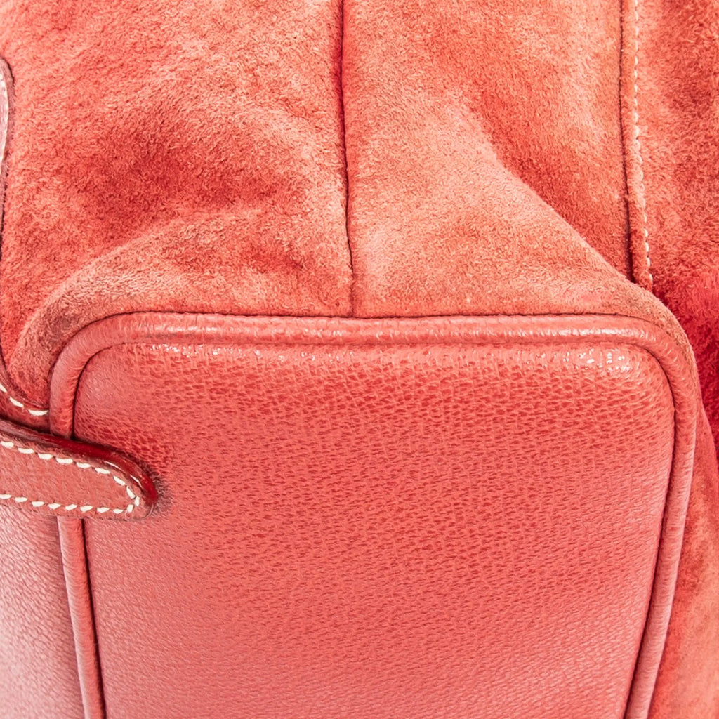 Mochila Grande Mochila de Bambú Ante Rojo
