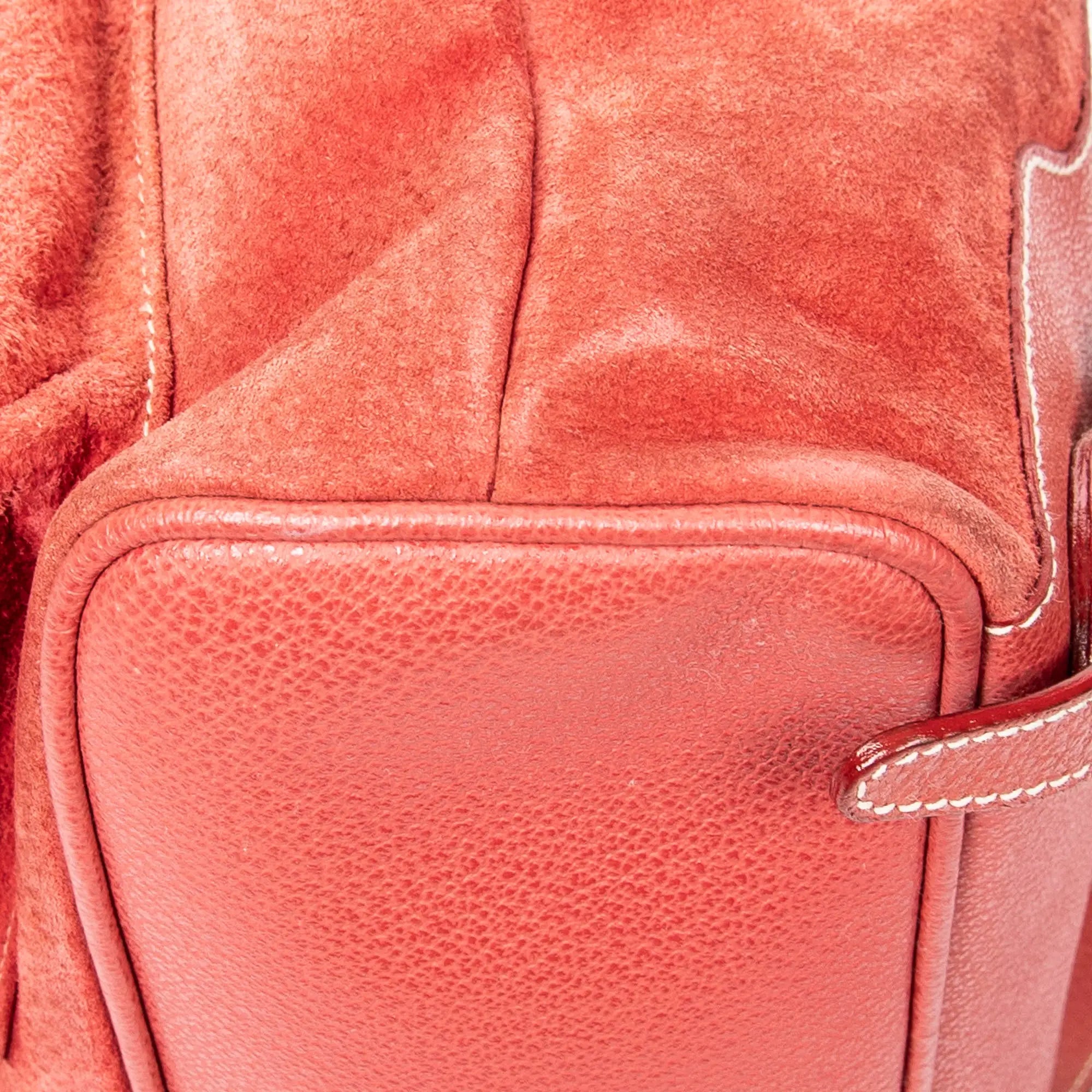 Mochila Grande Mochila de Bambú Ante Rojo
