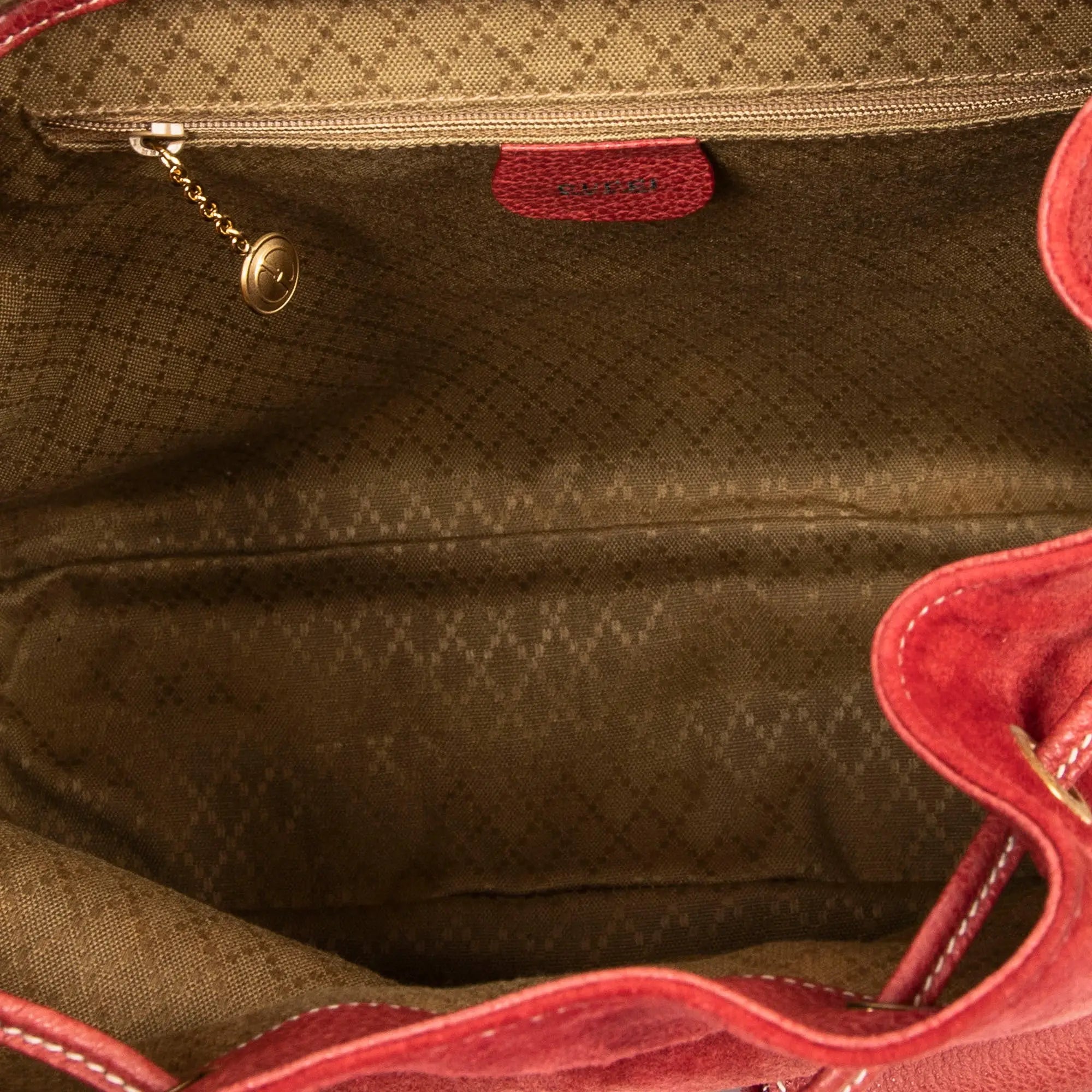 Mochila Grande Mochila de Bambú Ante Rojo